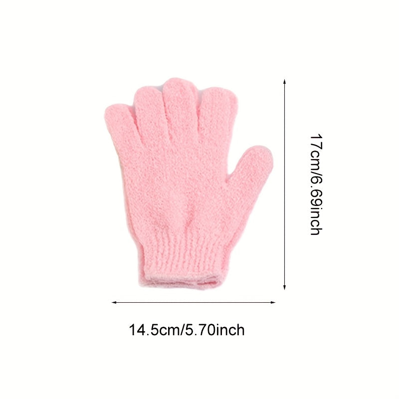 10pcs Bohemian Style Exfoliating Bath Gloves, Polyester Blend, Fade Resistant, Coastal Theme, Knit Fabric Weaving, 486gsm, for Shower, Spa, Massage, Body Scrub, Dead Skin Removal, Random Color Selectio